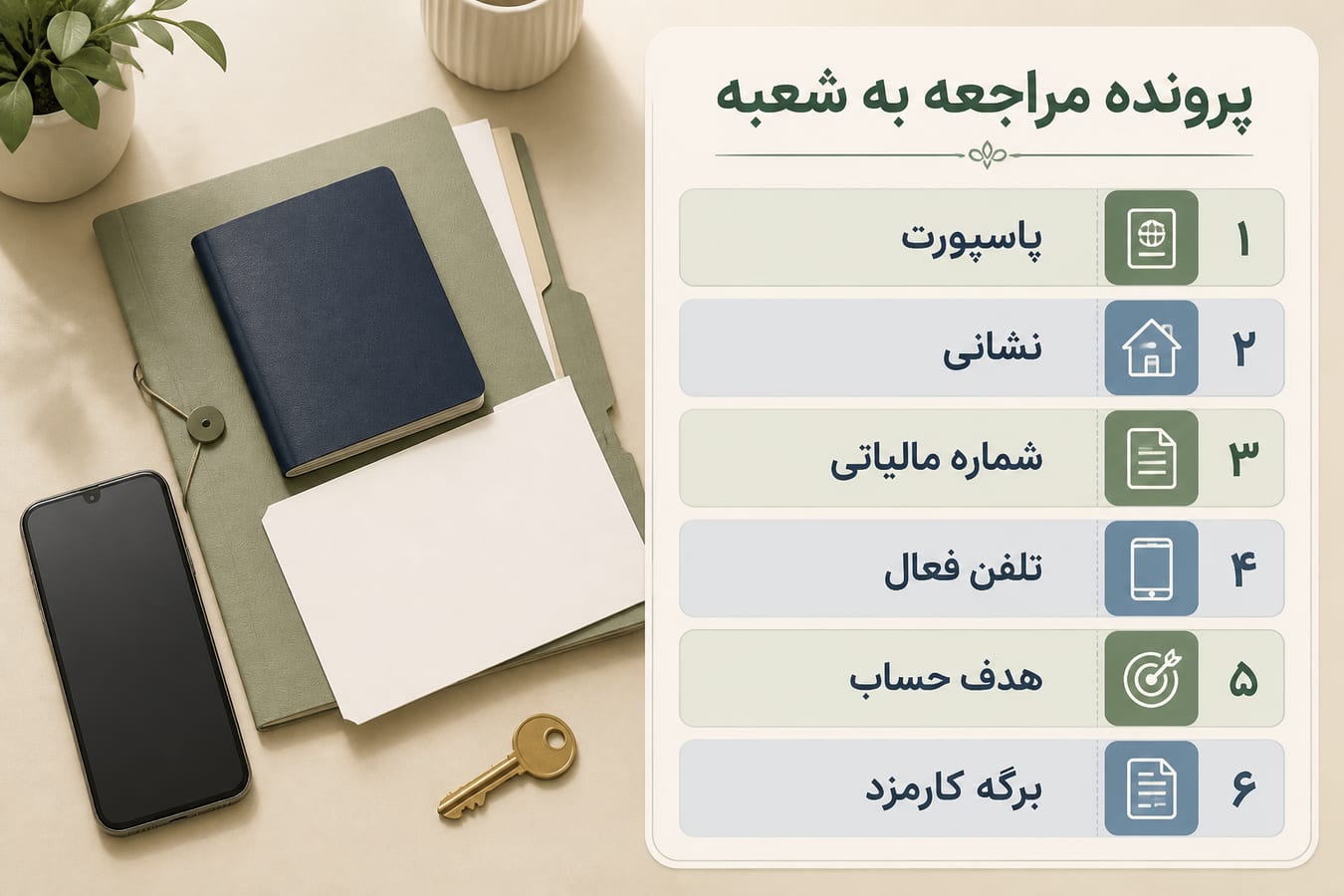 چکلیست مدارک لازم برای مراجعه به شعبه بانک در ترکیه