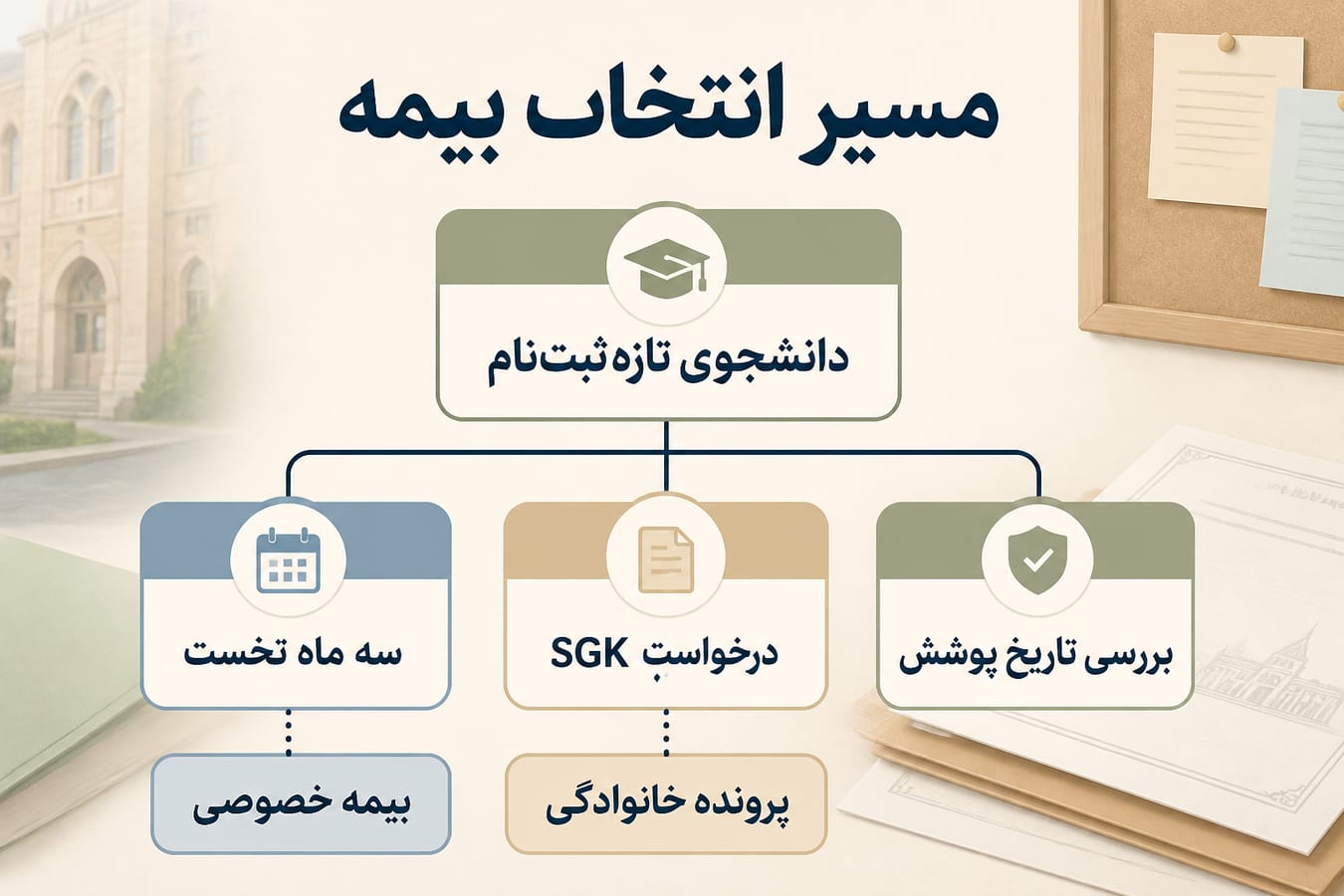 نمودار انتخاب بین SGK و بیمه خصوصی برای دانشجو و خانواده در ترکیه