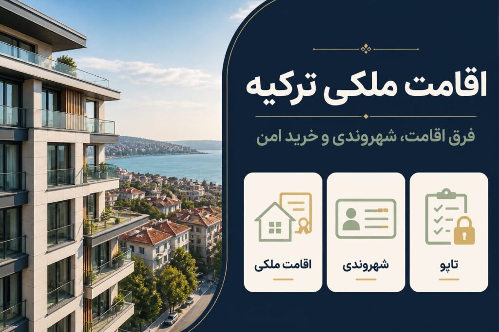 اقامت با خرید ملک در ترکیه: تفاوت اقامت ملکی، شهروندی و خرید امن