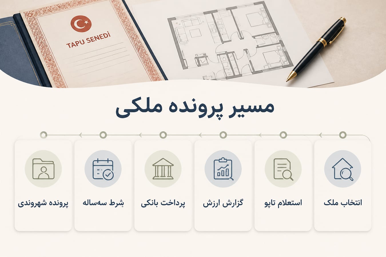 مسیر اداری پرونده شهروندی ملکی ترکیه از انتخاب ملک تا ثبت پرونده