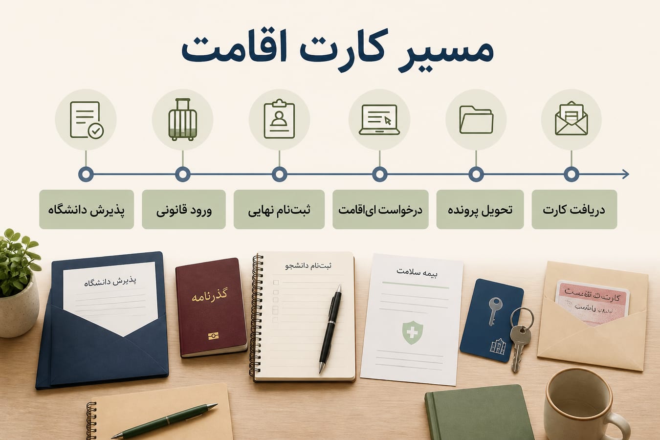 تایملاین مراحل دریافت کارت اقامت دانشجویی ترکیه