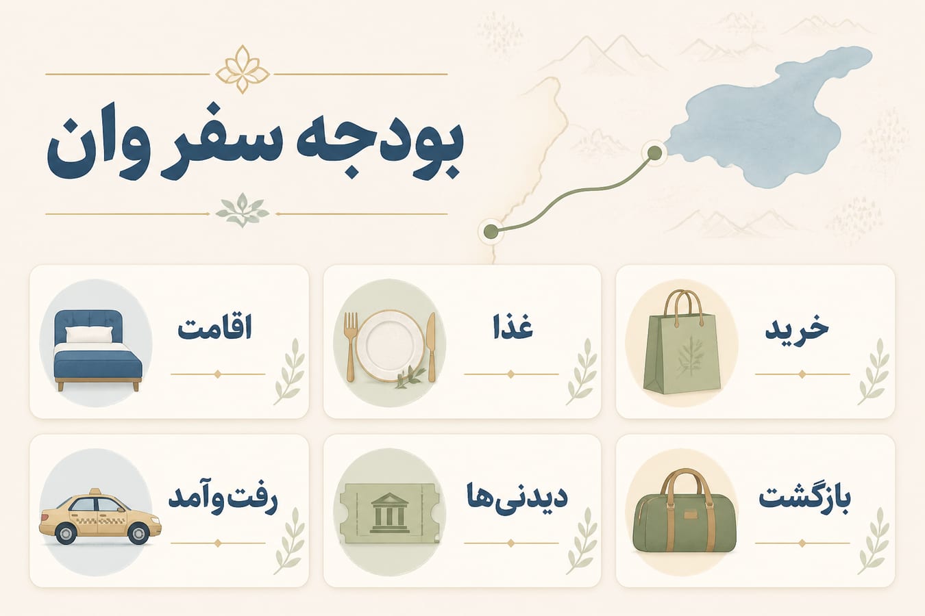 اینفوگرافیک دسته‌بندی هزینه‌های سفر کوتاه به وان